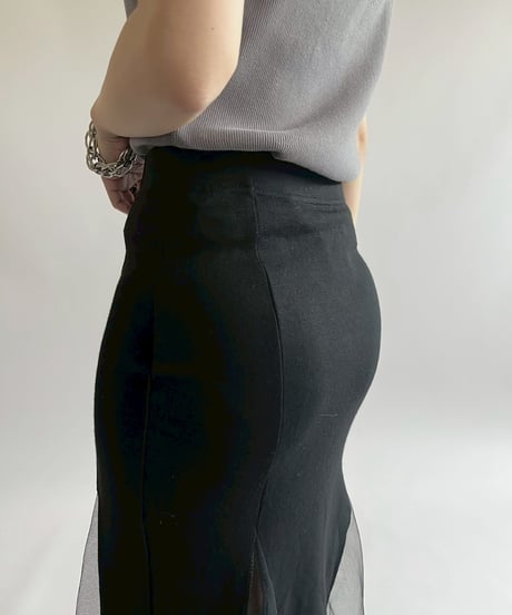 【USED】 Sheer Switching Long Skirt  / 250526-005