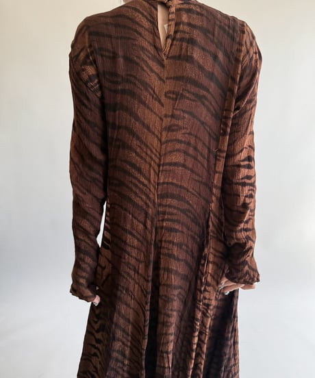 【USED】 Zebra Pattern Sheer Long One-Piece  /250322-032