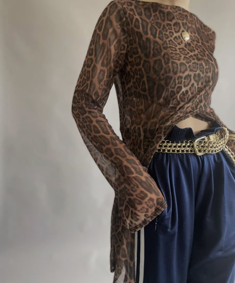 【USED】 L/S Leopard Mesh Top   / 230422-021