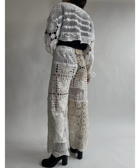 【RE;CIRCLE】 RE Crochet Lace Drawcord Top / 220526-039