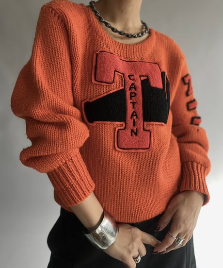 【USED】 Vintage Wool Lettered Knit Top/241130-024