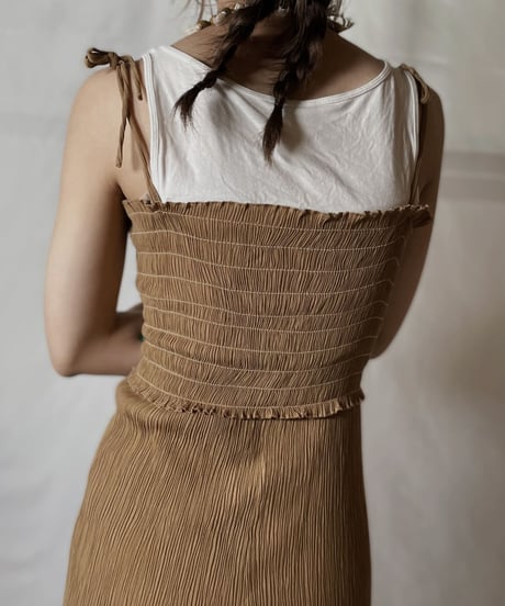 【USED】  Poly Camisole Pleats One-piece/20210819-023