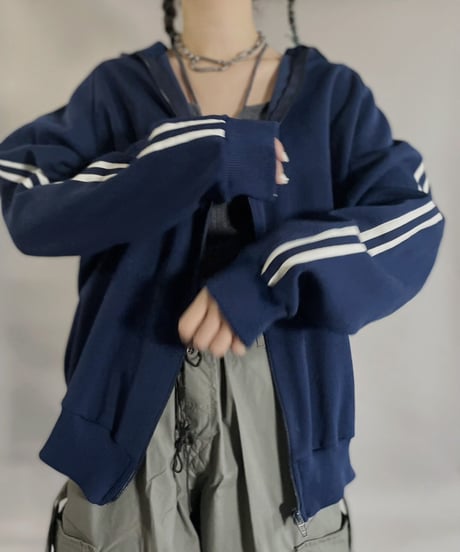 【USED】 Jersey Top Navy / 230225-015