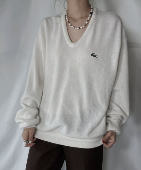 【USED】   LACOSTE Knit Top③/211126-009
