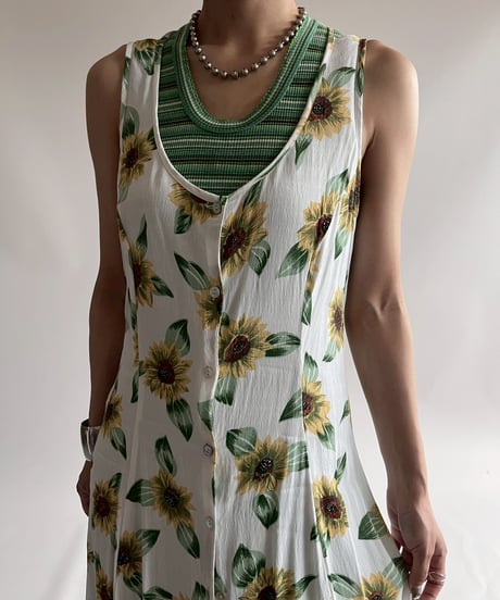 【USED】 Flower Pattern Camisole One-Piece / 250726-011