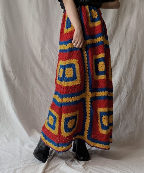【RE;CIRCLE】 RE Granny Knit Long Skirt⑤/210421-017