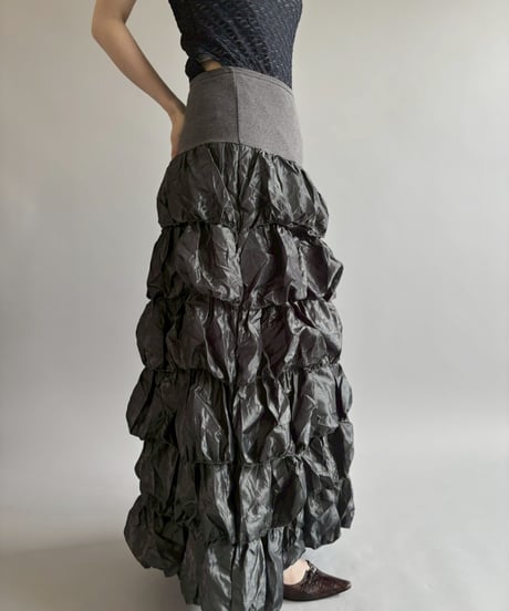 【USED】 Shiny Tiered Skirt /260613-002