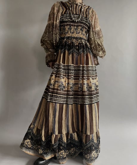 【RE;CIRCLE】 RE Indian Cotton Balloon Sleeved One-piece / 220901-009