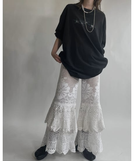 【RE;CIRCLE】 RE Crochet Tiered Pants / 220623-029