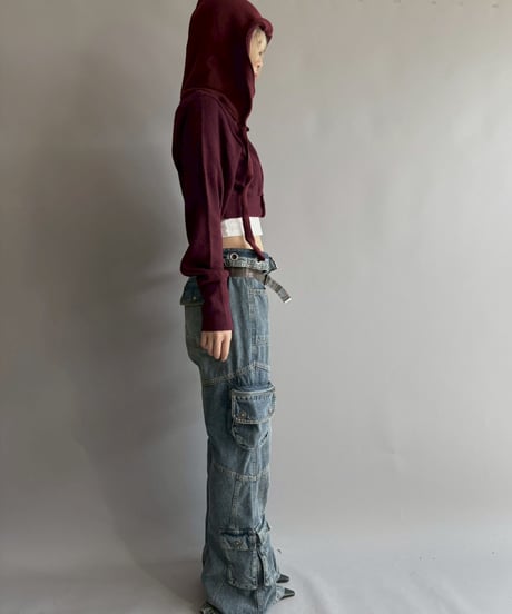 【RE;CIRCLE】 RE Hooded Acrylic Short Cardigan / 251016-001
