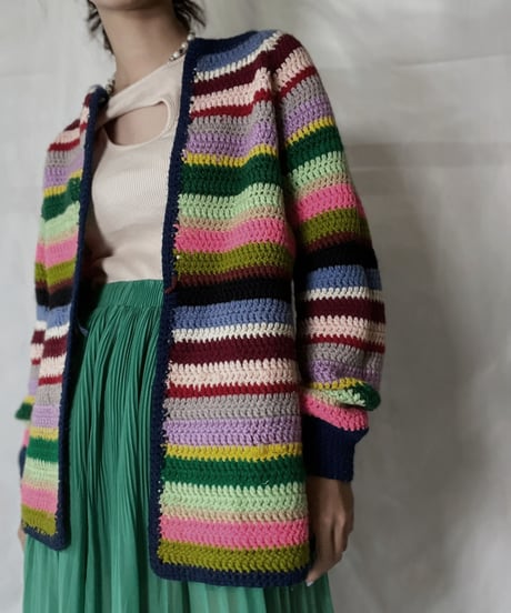 【USED】  Crochet Knit Cardigan/211014-055