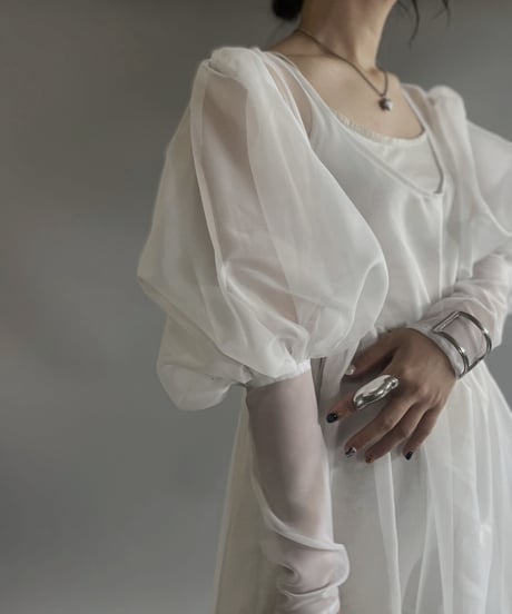 【RE;CIRCLE】 RE Sheer Puff Sleeve One-piece / 230706-002
