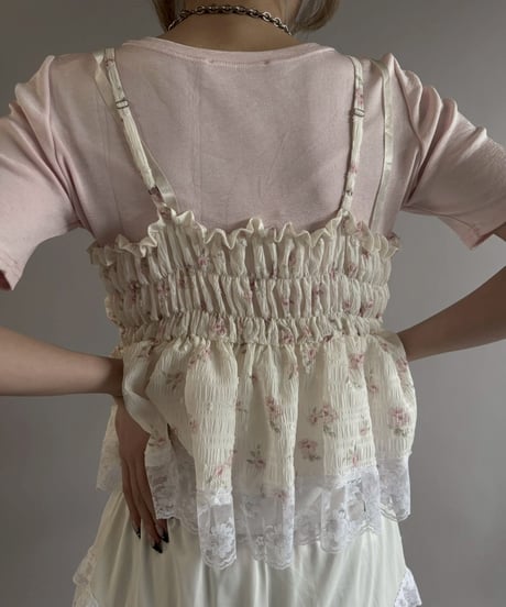 【Chinatsu Aoyama】 RE Ribbon Camisole Top / 260402-011