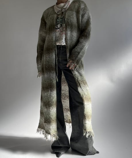 【USED】 Mohair Knit Gown Coat /250104-042