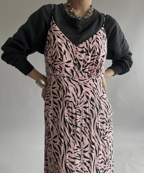 【USED】 AFRM Zebra Patterned Camisole Long One-Piece  /240928-008
