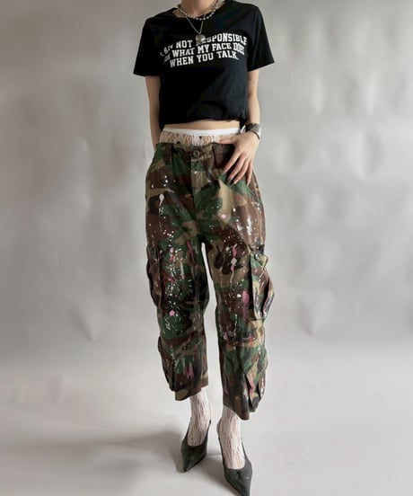 【USED】 RESIZED 00s FRUIT OF THE LOOM message T-Shirt / 250830-015