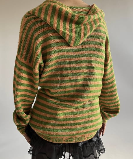 【USED】 ALPACA 100% Stripe knit Top /250111-007