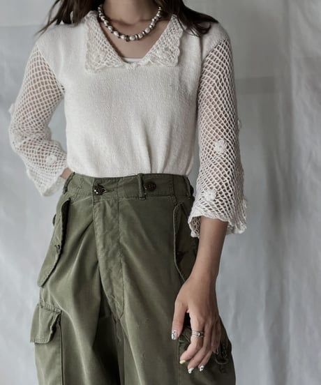 【USED】   Crochet Knit L/S Top②/210921-037
