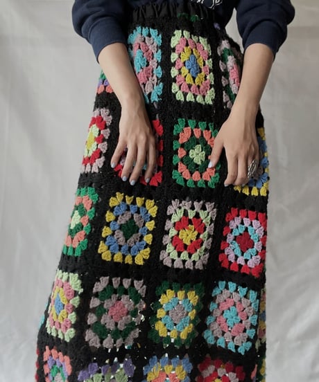 【RE;CIRCLE】 RE Granny Knit Long Skirt⑥/211014-026