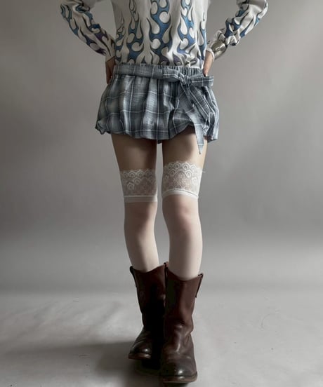 【USED】 Check Pattern Balloon Hem Skirt /260418-022