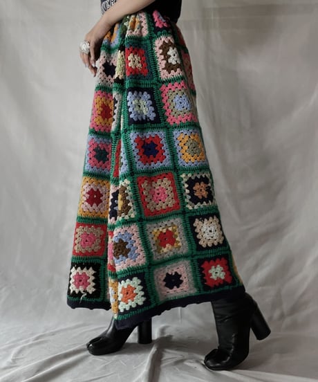 【RE;CIRCLE】 RE Granny Knit Long Skirt⑦/211014-027