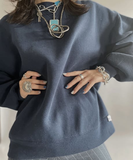 【USED】 Long Sleeved Sweat Shirt Navy / 230128-002