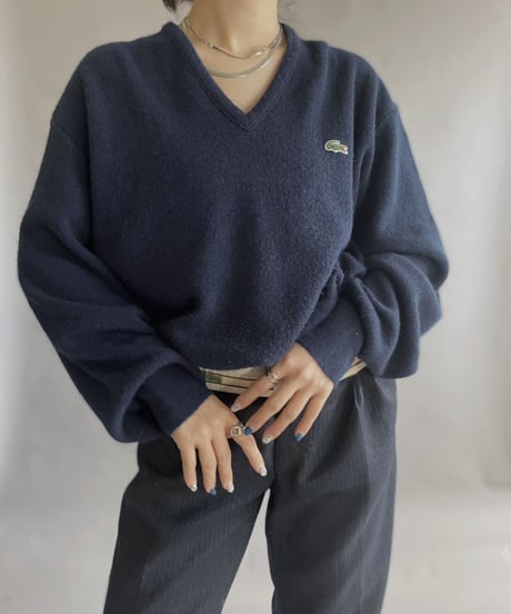 【USED】 IZOD Lacoste Acrylic Pullover Navy / 230204-003