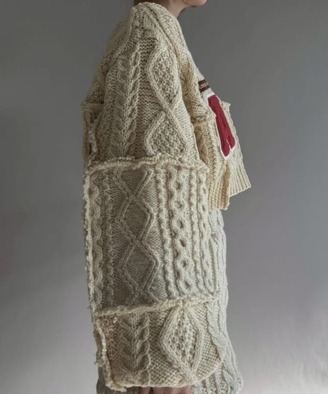 【RE;CIRCLE】 RE Aran Knit Wappen Patchwork Pullover Top / 251218-001