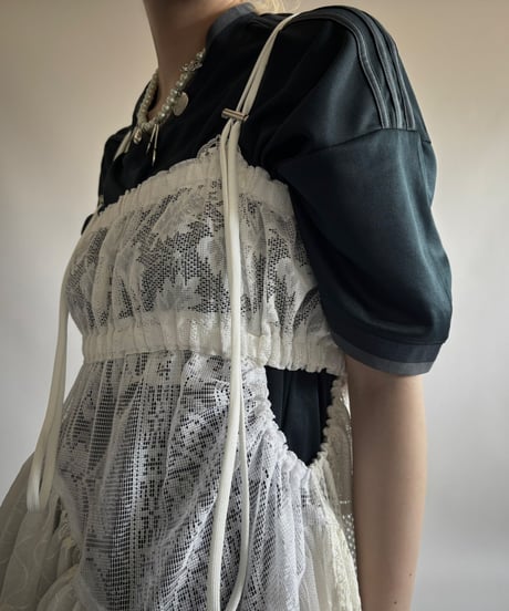 【RE;CIRCLE】RE Crochet Lace Patch work Camisole One-Piece Middle/250731-007