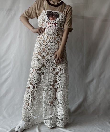 【RE;CIRCLE】  RE Crochet Camisole One-piece/20210819-046