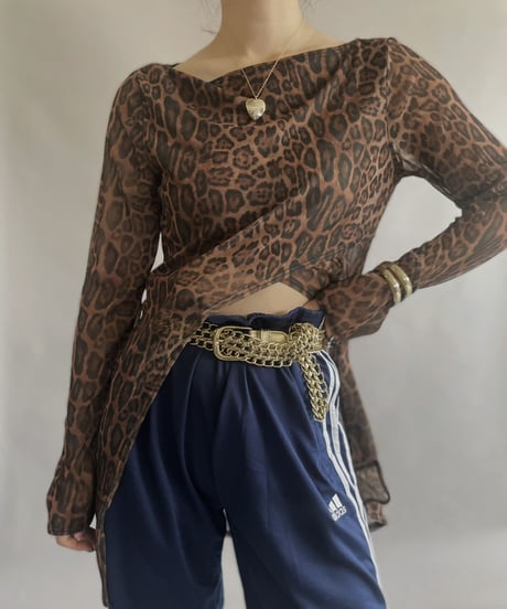 【USED】 L/S Leopard Mesh Top   / 230422-021