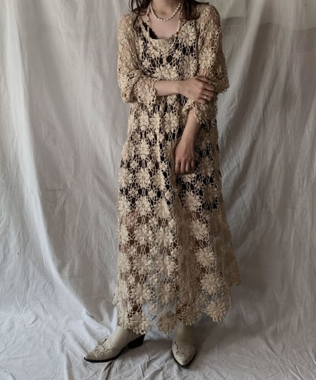 【RE;CIRCLE】 RE Crochet Lace Dress④/210421-004
