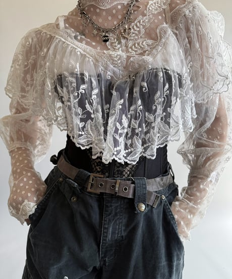 【USED】 Lace Pattern  Corset Top  /250322-033