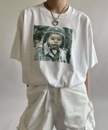 【USED】 Made in USA 80~90's Screen Stars Vest Person Print T-Shirt /250503-001