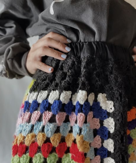 【RE;CIRCLE】 RE Granny Knit Long Skirt②/211014-013