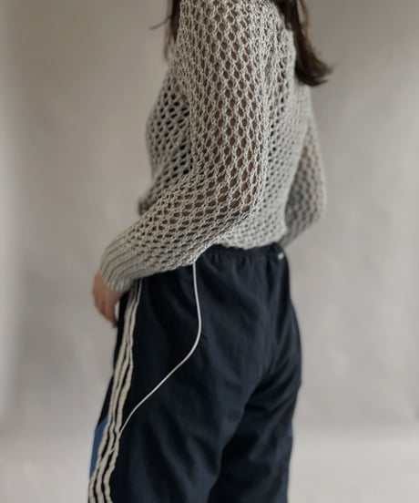 【USED】 Glitter Crochet Knit Top / 230318-026
