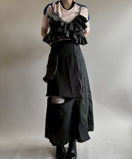 【RE;CIRCLE】 RE Suit Asymmetry Long Skirt/ 250717-008