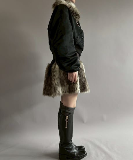 【RE;CIRCLE】  RE MA-1 Patched Fur Collar Short Jacket Black/ 251120-004