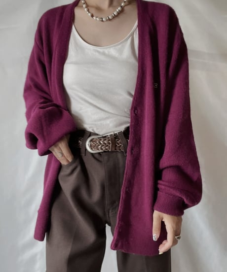 【USED】   LACOSTE Knit Cardigan④/210930-031