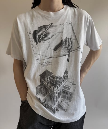 【USED】 Made in USA 90's SOFTEE M.C. ESCHER T-Shirt /250621-029