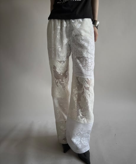 【RE;CIRCLE】 RE Crochet Lace Patch work Pants / 250731-002