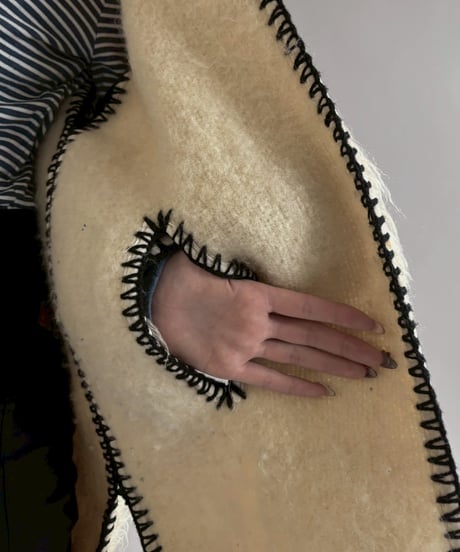 【USED】 Real Fur Piping Design Hooded Jacket/ 260104-010