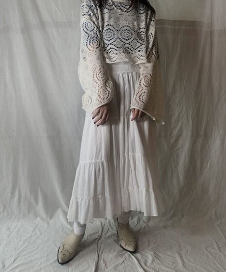 【RE;CIRCLE】RE Crochet L/S Top④/210526-068