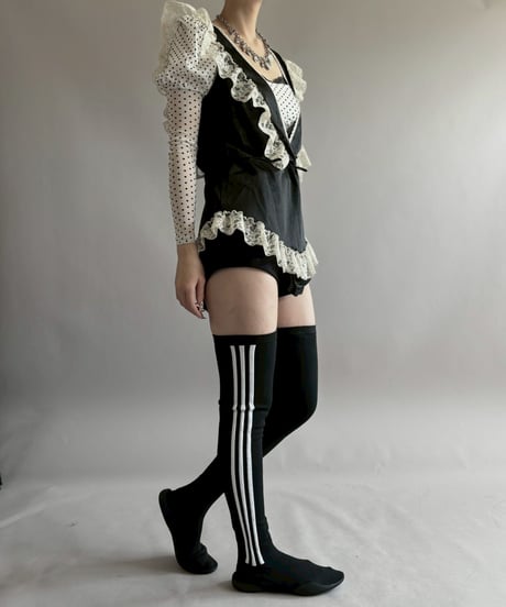 【USED】 Lace Design N/S Leotard Top / 260404-001