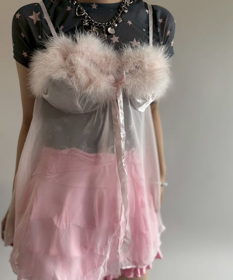 【USED】 Fur Pattern Camisole Top /250510-078