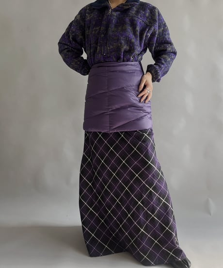 【USED 】Made in USA Check Patterned Long Skirt/ 231216-007
