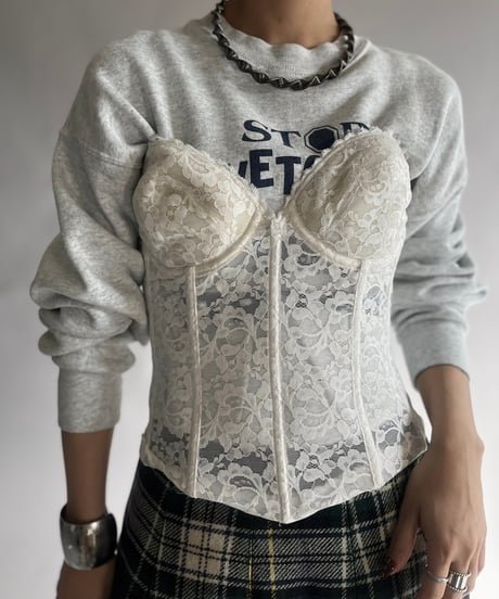 【USED】 Lace Patterned Corset Top/241130-017
