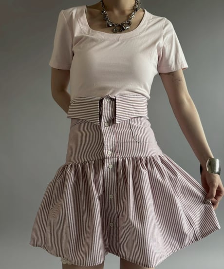 【RE;CIRCLE】  RE Stripe Shirt Mini One-Piece / 260611-001