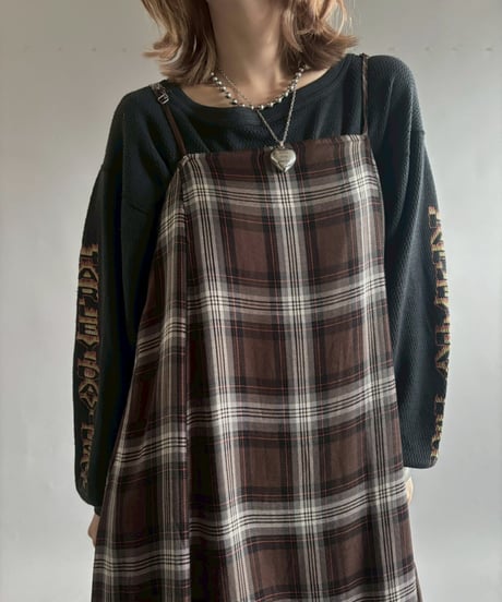 【USED】 Checked Camisole Long One-Piece  /251004-010