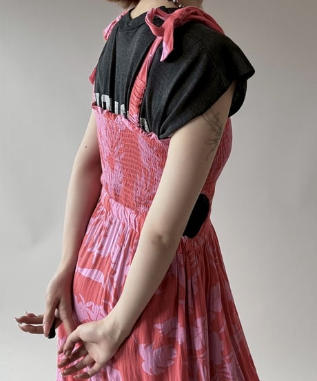 【USED】 Flower Pattern Camisole Long One-Piece  / 250628-010